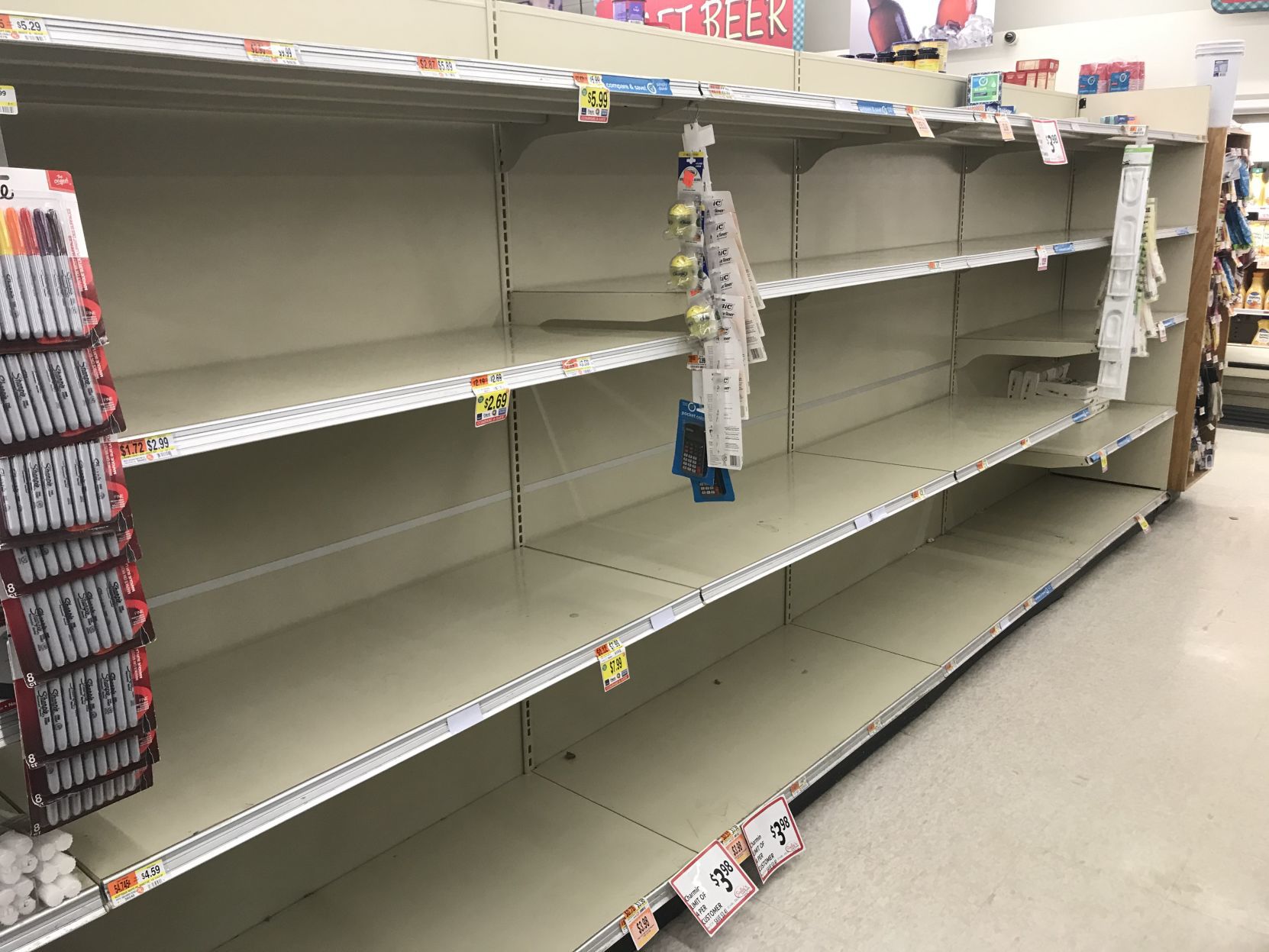 Empty shelves